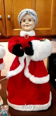Telco Motion-ettes Animated Santa and Mrs. Claus 24 Tall 1994-95 MINT SEE VIDEO