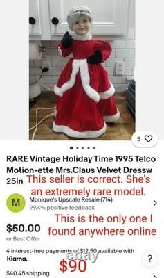 Telco Motion-ettes Animated Santa and Mrs. Claus 24 Tall 1994-95 MINT SEE VIDEO