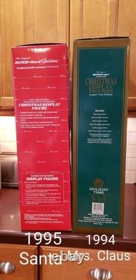 Telco Motion-ettes Animated Santa and Mrs. Claus 24 Tall 1994-95 MINT SEE VIDEO