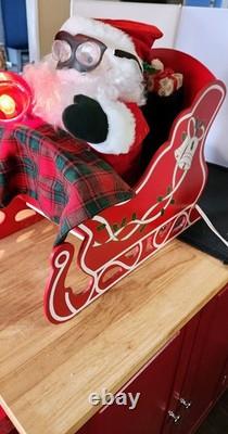 Telco Motion-ettes of Christmas Santa In His Sleigh Musical Lighted