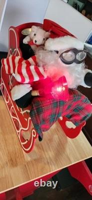Telco Motion-ettes of Christmas Santa In His Sleigh Musical Lighted