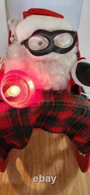 Telco Motion-ettes of Christmas Santa In His Sleigh Musical Lighted