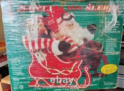 Telco Motion-ettes of Christmas Santa In His Sleigh Musical Lighted