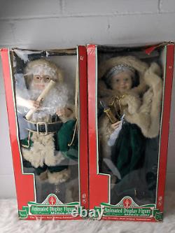 Telco Motionettes of Christmas Santa and Mrs Claus Animated Display Figures 24