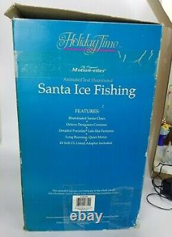 Telco Santa Claus Motion-ettes Lighted Ice Fishing w Box VIDEO Vintage 1997