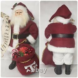 Texas A&M Christmas Santa Claus Decor with Bag Approx 15in Figure Holiday Statue