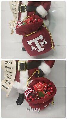 Texas A&M Christmas Santa Claus Decor with Bag Approx 15in Figure Holiday Statue
