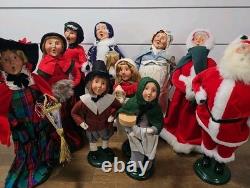 The Carolers Lot Of 10 Vtg Christmas Figures Santa Mrs Claus Decor Byers Choice