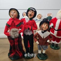 The Carolers Lot Of 10 Vtg Christmas Figures Santa Mrs Claus Decor Byers Choice