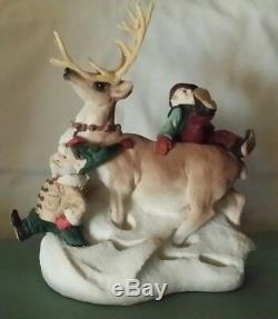 The Legend of Santa Claus Ken Memoli Reindeer Walk Numbered Eleves Sleigh 1991