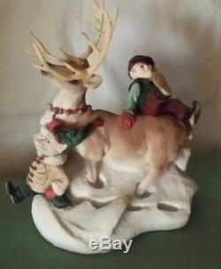 The Legend of Santa Claus Ken Memoli Reindeer Walk Numbered Eleves Sleigh 1991