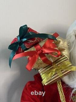 Traditional Vintage Santa Claus Figure 36 with Bag of Gifts and Small Tree