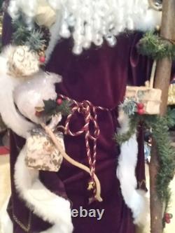 Traditions Handcrafted 33 Tall Santa Claus Figure With Presents And Staff