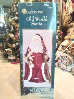 Traditions Handcrafted 33 Tall Santa Claus Figure With Presents And Staff