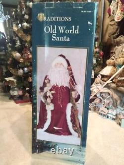 Traditions Handcrafted 33 Tall Santa Claus Figure With Presents And Staff