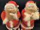 Twins! Two Unusual Brown Beard Vintage Santas, 11 Inches High, Made In Japan