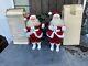 Two Vintage Harold Gale Santa Claus Christmas Figures Red Suit 14 Tall Orig Box