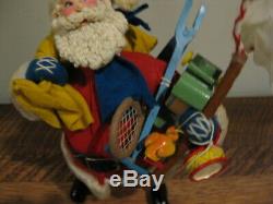 Ultra Rare Klumpe 1940s Roldan Wool Felt Santa Claus Doll Antique