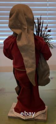 VGT Hand Made Paula Bureman Santa Claus Figure 19 1/2 Tall Decor Primitive