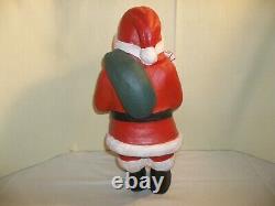 VINTAGE 19 CHRISTMAS SANTA CLAUS -PAPER MACHE FIGURE with CANDY CANE & TOY BAG