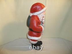 VINTAGE 19 CHRISTMAS SANTA CLAUS -PAPER MACHE FIGURE with CANDY CANE & TOY BAG