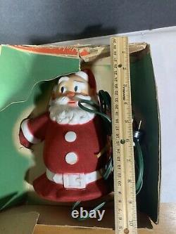 VINTAGE 40'S or 50'S SANTA-GLO CLAUS TREE TOP WALL PLAQUE LIGHT CHRISTMAS