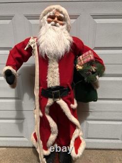 VINTAGE 5 Ft Santa Claus Figure w Good Boys & Girls List Christmas Natural #8019