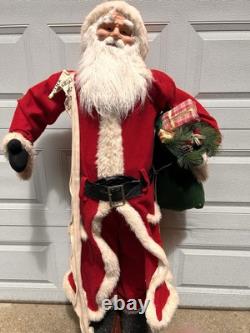 VINTAGE 5 Ft Santa Claus Figure w Good Boys & Girls List Christmas Natural #8019