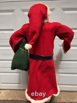 VINTAGE 5 Ft Santa Claus Figure w Good Boys & Girls List Christmas Natural #8019
