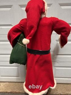 VINTAGE 5 Ft Santa Claus Figure w Good Boys & Girls List Christmas Natural #8019