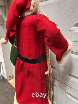 VINTAGE 5 Ft Santa Claus Figure w Good Boys & Girls List Christmas Natural #8019