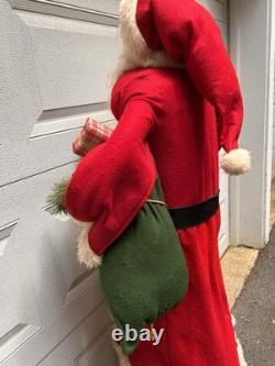 VINTAGE 5 Ft Santa Claus Figure w Good Boys & Girls List Christmas Natural #8019