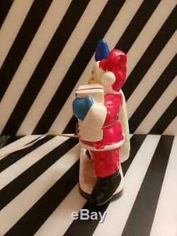 VINTAGE 50s CHRISTMAS SANTA CLAUS LAMP LIGHT FIGURINE DECORATION BROADWAY STORE