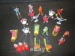 Vintage Lot 23 Lead Figures From Train Set Winter Santa Claus Skier Marx Barclay