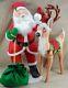 Vintage Lot Of 2 Annalee Huge Doll Santa Claus Withtoy Bag & Reindeer 33 Tall