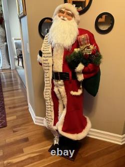 VINTAGE Life Size 5 Ft Traditional Santa Claus Figure with Good Boys & Girls List