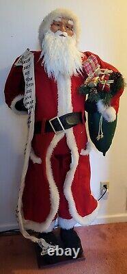 VINTAGE Life Size 5 Ft Traditional Santa Claus Figure with Good Boys & Girls List