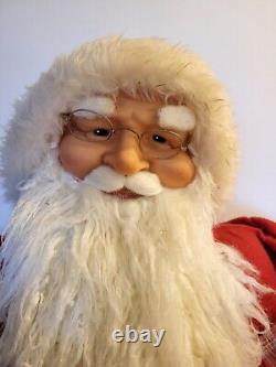 VINTAGE Life Size 5 Ft Traditional Santa Claus Figure with Good Boys & Girls List