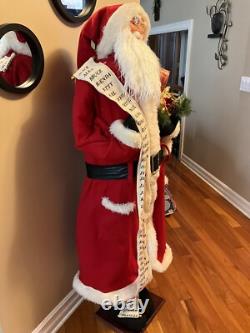 VINTAGE Life Size 5 Ft Traditional Santa Claus Figure with Good Boys & Girls List