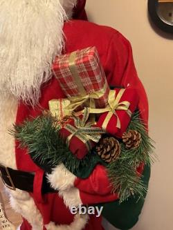 VINTAGE Life Size 5 Ft Traditional Santa Claus Figure with Good Boys & Girls List