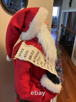 VINTAGE Life Size 5 Ft Traditional Santa Claus Figure with Good Boys & Girls List