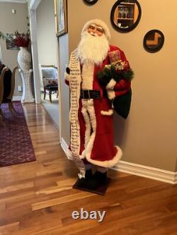 VINTAGE Life Size 5 Ft Traditional Santa Claus Figure with Good Boys & Girls List