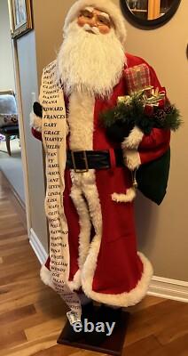 VINTAGE Life Size 5 Ft Traditional Santa Claus Figure with Good Boys & Girls List