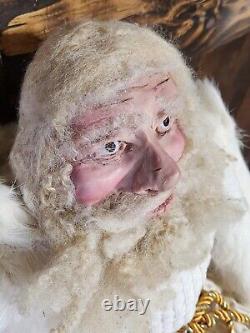 VINTAGE OOAK Original Handmade Santa Claus Gnome Aged Perfect Face LARGE 30 WOW
