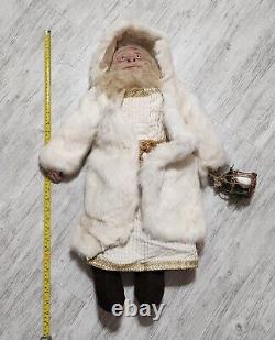 VINTAGE OOAK Original Handmade Santa Claus Gnome Aged Perfect Face LARGE 30 WOW
