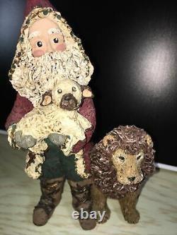 VINTAGE SIGNED THE CONSTANCE COLLECTION Hearts SANTA CLAUS FIGURE ART
