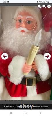 VINTAGE Santa & Mrs Claus Animated and Illuminated Display Figure 24 SET