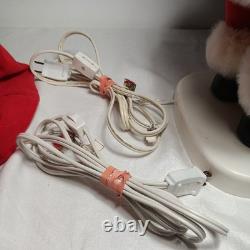 VINTAGE Santa & Mrs Clause Set Animated Collectible Holding A Candle 20 Tall