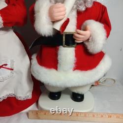 VINTAGE Santa & Mrs Clause Set Animated Collectible Holding A Candle 20 Tall