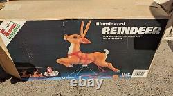 VNTG RARE Empire Christmas Reindeer For Santa's Sleigh Lighted Blow Mold IN BOX